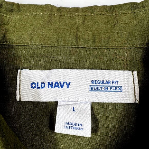 Old Navy Built-In-Flex Moisture Wicking Shirt Men’s Large Green - Picture 10 of 14